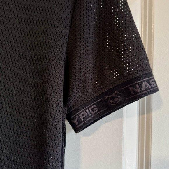 🐷 Nasty Pig Penalty Black Mesh Polo - Picture 7 of 11